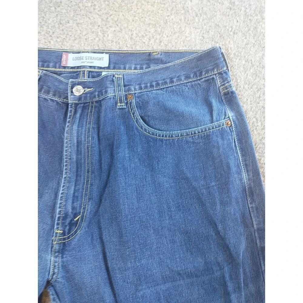 Levis 569 Loose Straight Jeans Mens 36x29 Blue Medium Wash Baggy Denim Pants